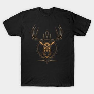 Deer logo illustration with ornament frame T-Shirt